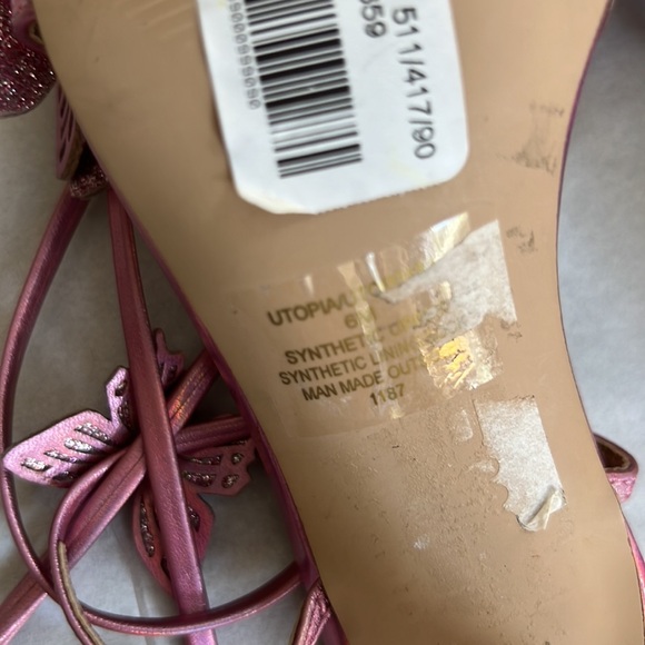 Steve madden Utopia Metallic Butterfly Embellished Ankle Wrap Dress Sandals - Picture 10 of 13